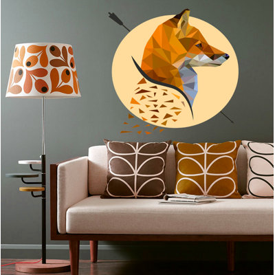 Décalcomanie murale renard polygonal