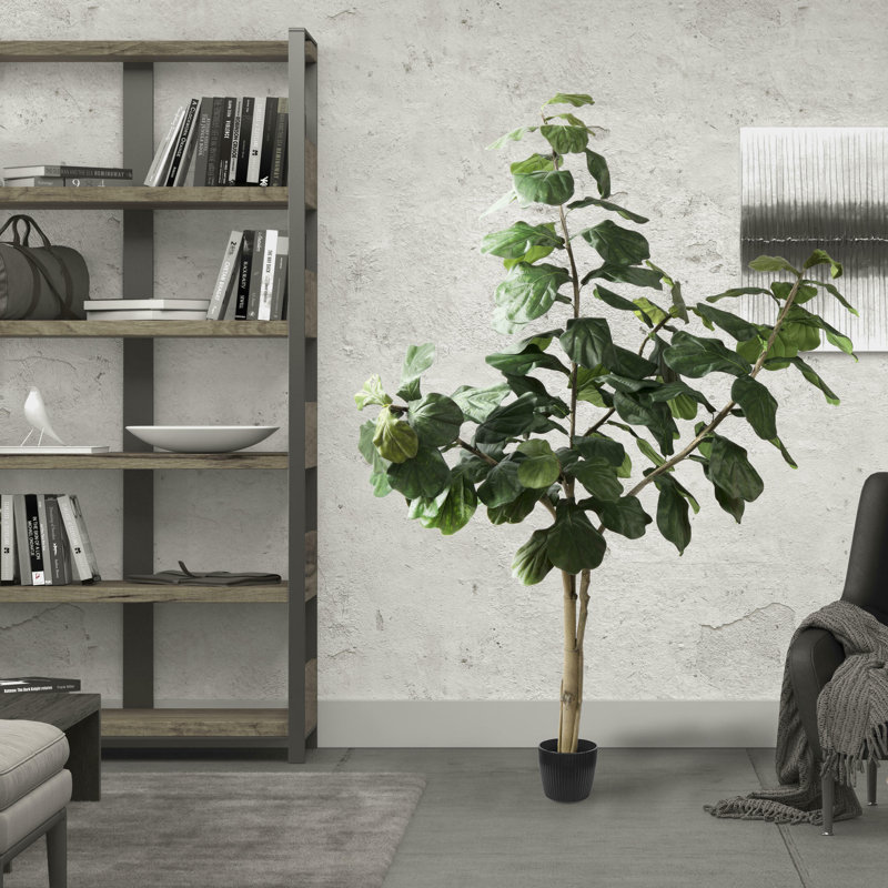 Arbre à violon artificiel en pot., H 84 po x l 40 po x P 40 po
