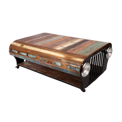 Table basse avec rangement en bois massif