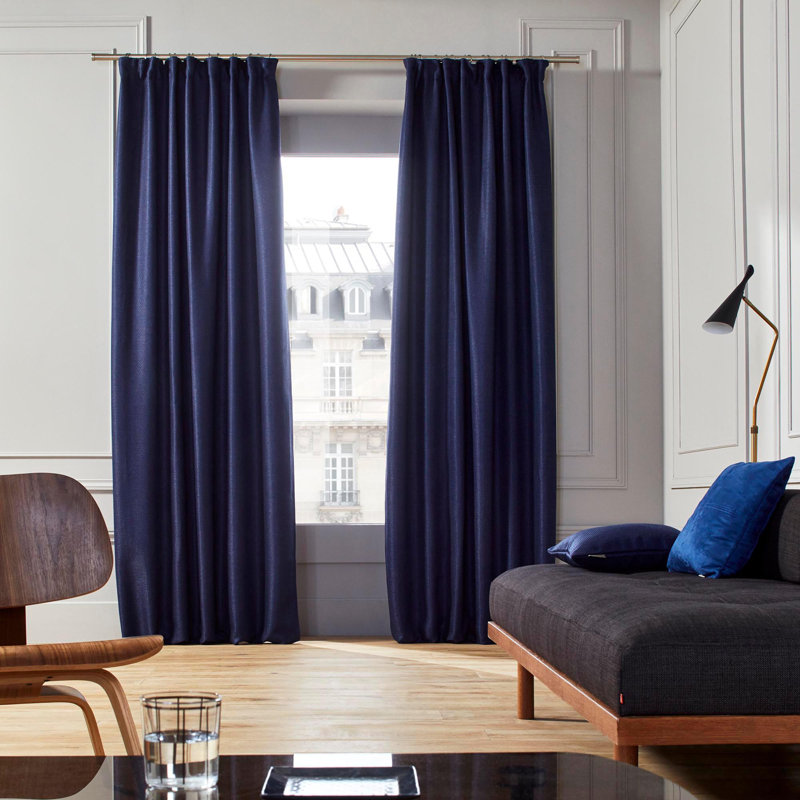 Coconut Room Darkening Single Curtain Panel, 135 W x 350 D cm, Dark Night Blue