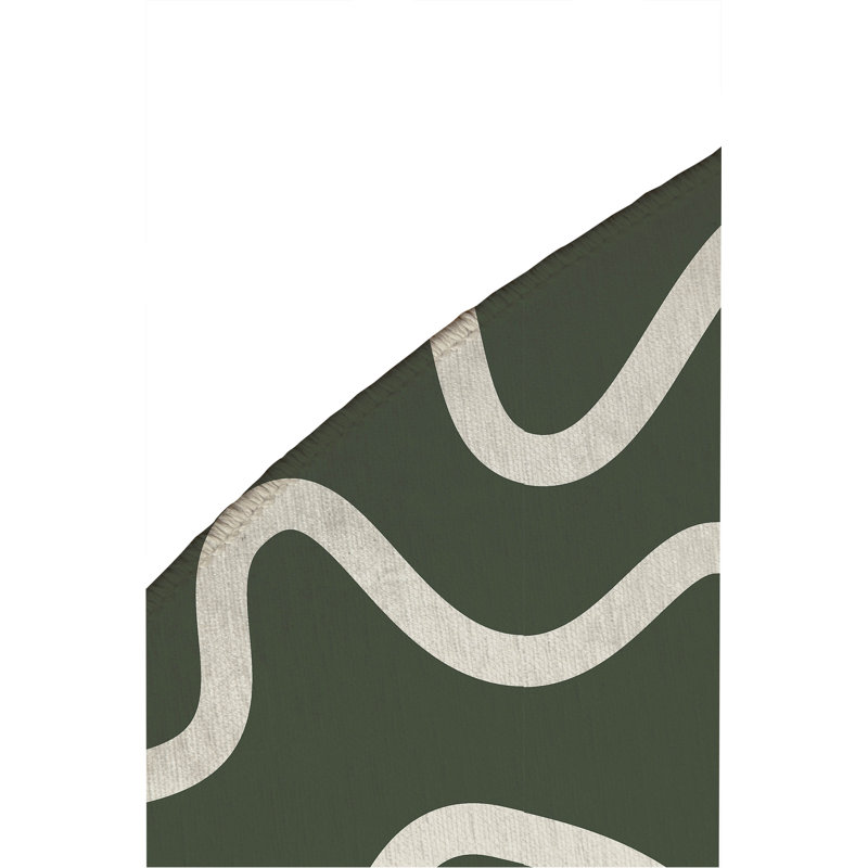 Squig Non-Slip Outdoor Rug, Round 5'