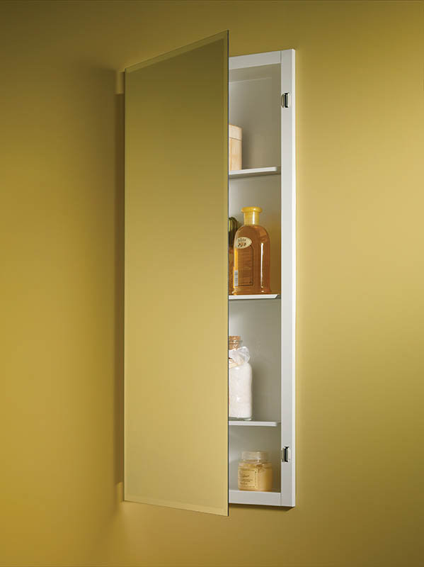 Armoire à pharmacie encastrée, sans cadre, avec une porte et trois tablettes réglables Kinard, H 36 po x l 16 po x P 4,5 po
