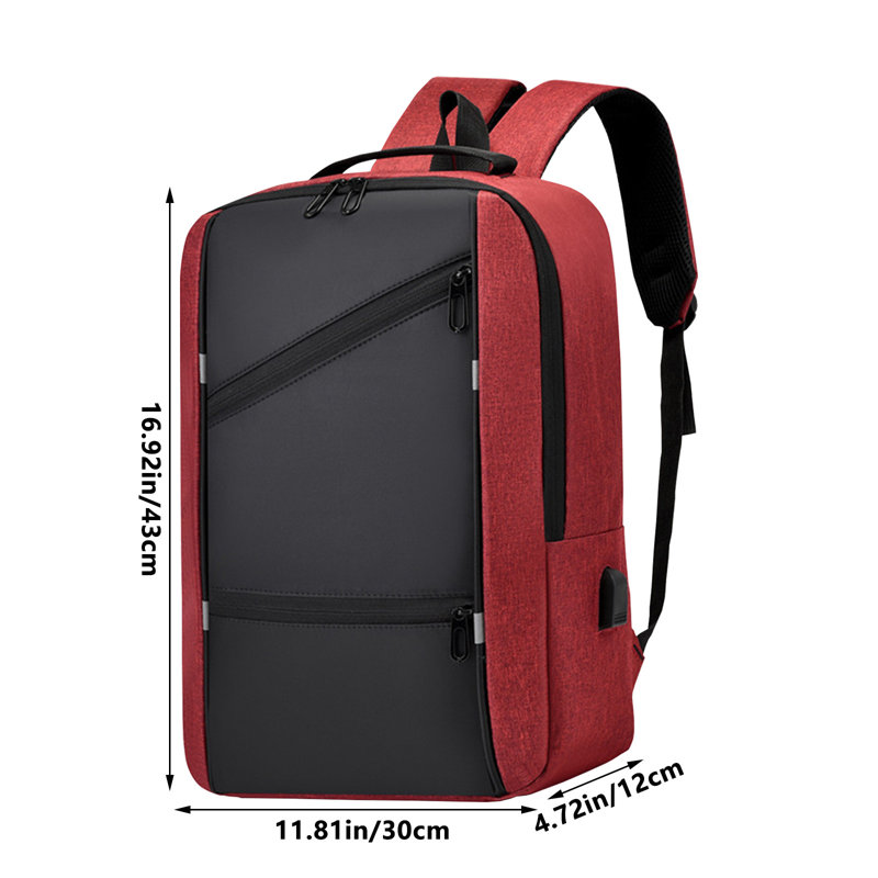 Backpack Student Backpack-computer Bag-multifunctional Men's Backpack-business--travel Outdoor Backpack, Red