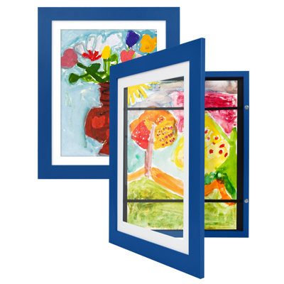 Wiedeman Kids Art Frame 10 x 12.5” with 8.5 x 11” Mat - Composite Wood with Glass (Set of 2)
