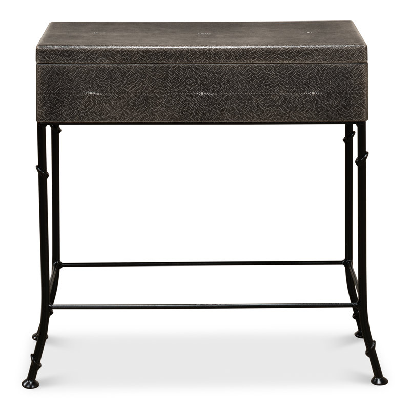 Table de bout en cuir chagrin 