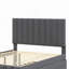 Lit plateforme double tapissier avec lit gigogne simple et 3 tiroirs, tissu en lin