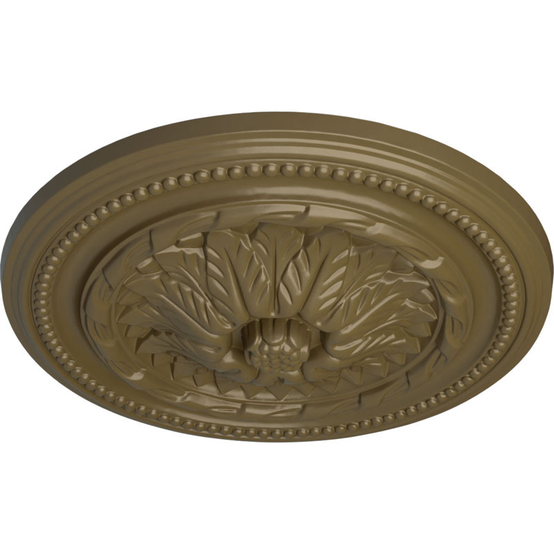 Médaillon de plafond Endurathane Tyrone, DO 16 1/8 po x P 3/4 po (convient aux auvents jusqu'à 6 3/4 po), fini craquelé Gobi peint à la main