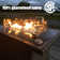 44" Propane Gas Fire Pit Table, 55000 Btu Rectangular Fire Pit With Glass Wind Guard For Outside Patio Deck Garden Backyard