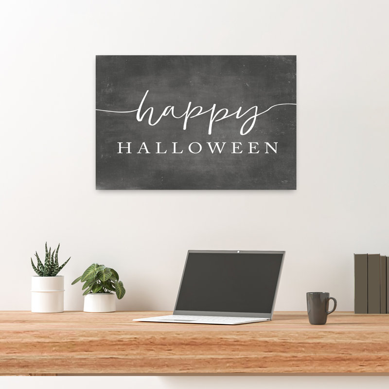 Joyeux Halloween, art contemporain abstrait, H 24 po x l 16 po
