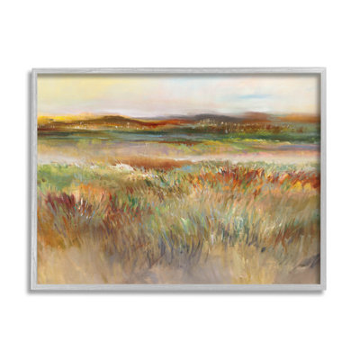 Paysage de prairie vue de la nature, estampe numérique par K. Nari