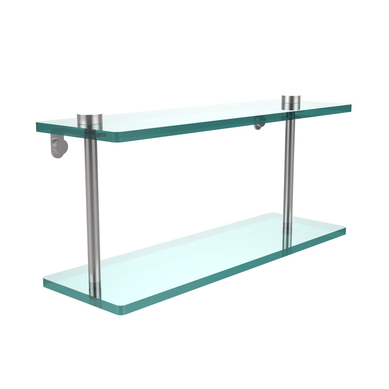 Gober 2 Piece Tiered Shelf, Satin Chrome, 16"