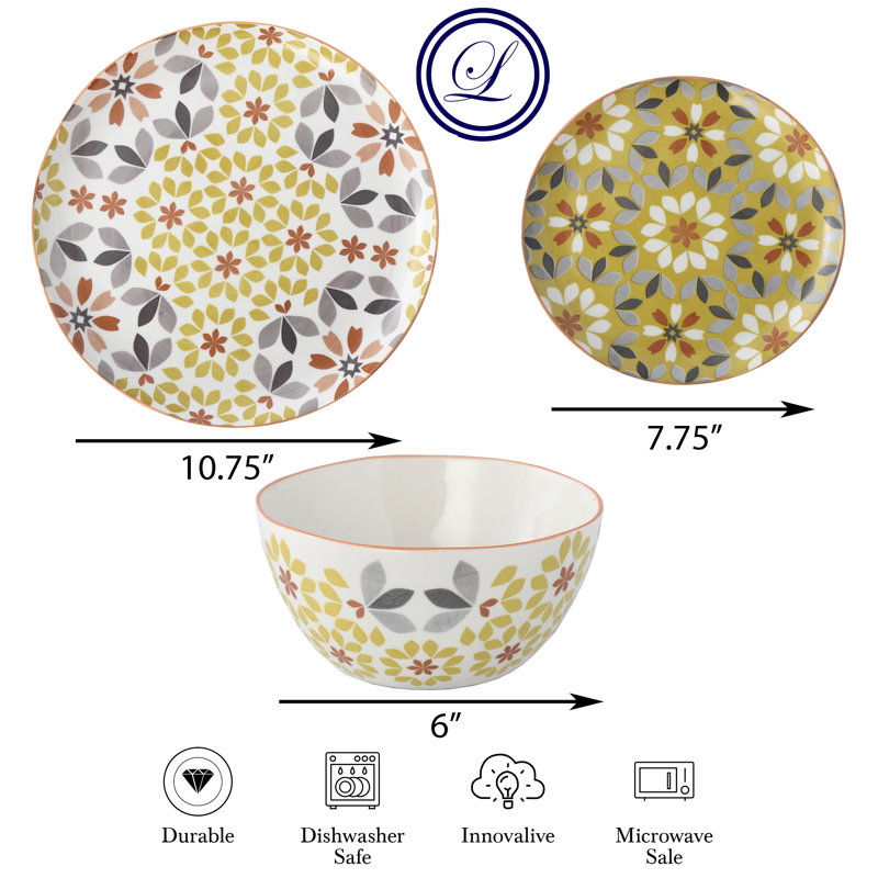 Service de vaisselle Lorena Home Trends, Jaune / Bleu