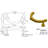 Cabinet Handle Pull Half Moon 4″ Gold
