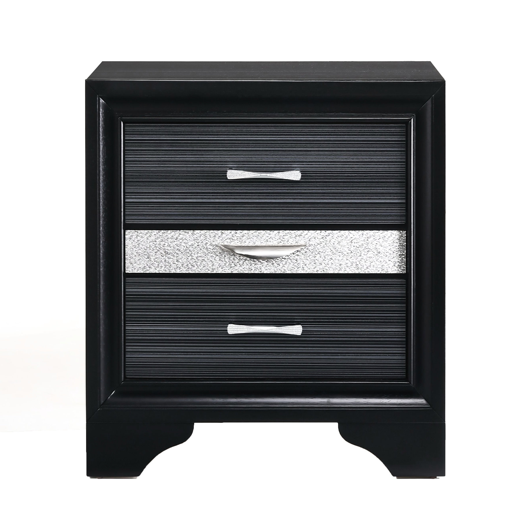 Latitude Run® Black Bedroom Nightstand With 3 Drawers - Functional And ...