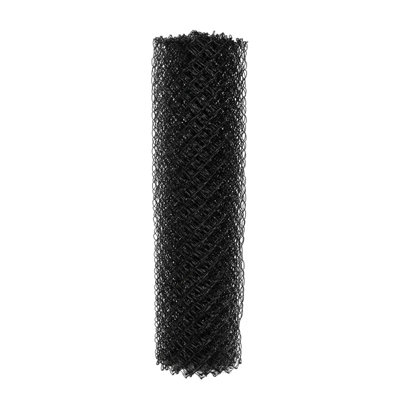 Galvanized Steel Chain Link Fence Fabric - 50 Feet - 9.5 AW Gauge - Black