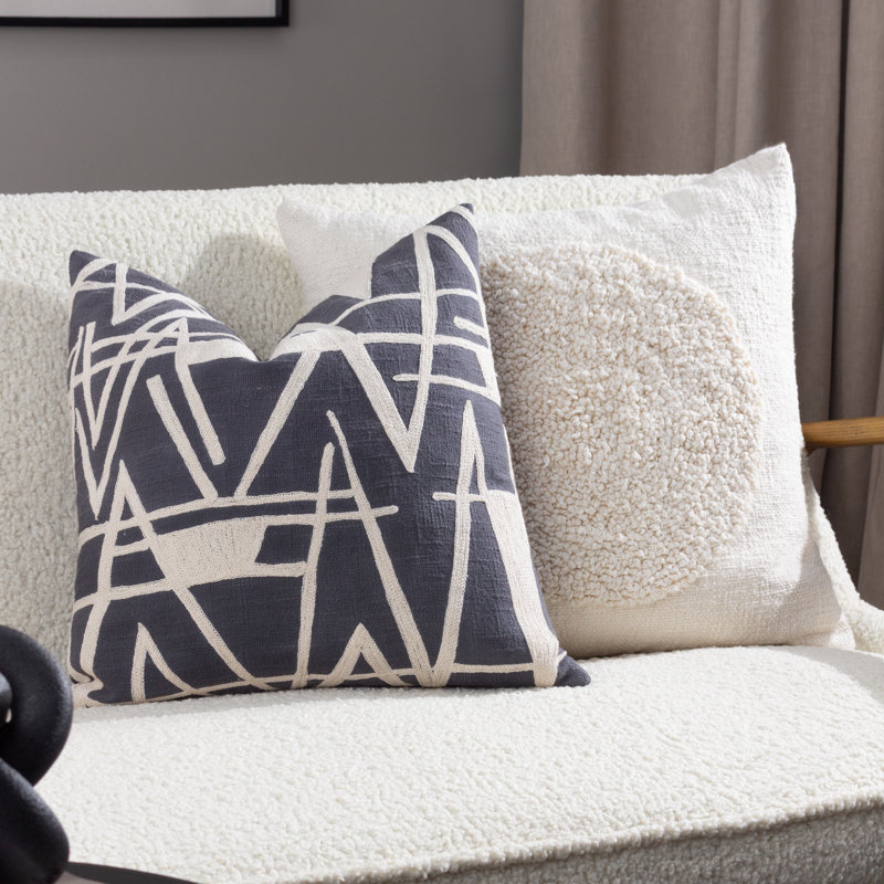 Almo White Square Throw Cushion