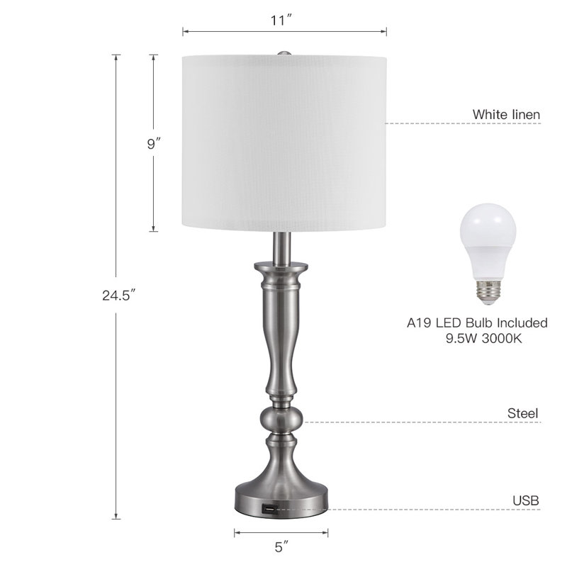Cearra Metal USB Table Lamp