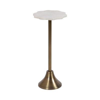 Round Marble and Metal Drink Table