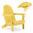 Folding Adirondack Chair, Durable Hdpe Poly Patio Chairs, All-weather Resistant, Foldable Oversized Balcony Porch Patio Outdoor Chair For Lawn, Backyard, Deck, Garden, Camping, Yellow-1469119439