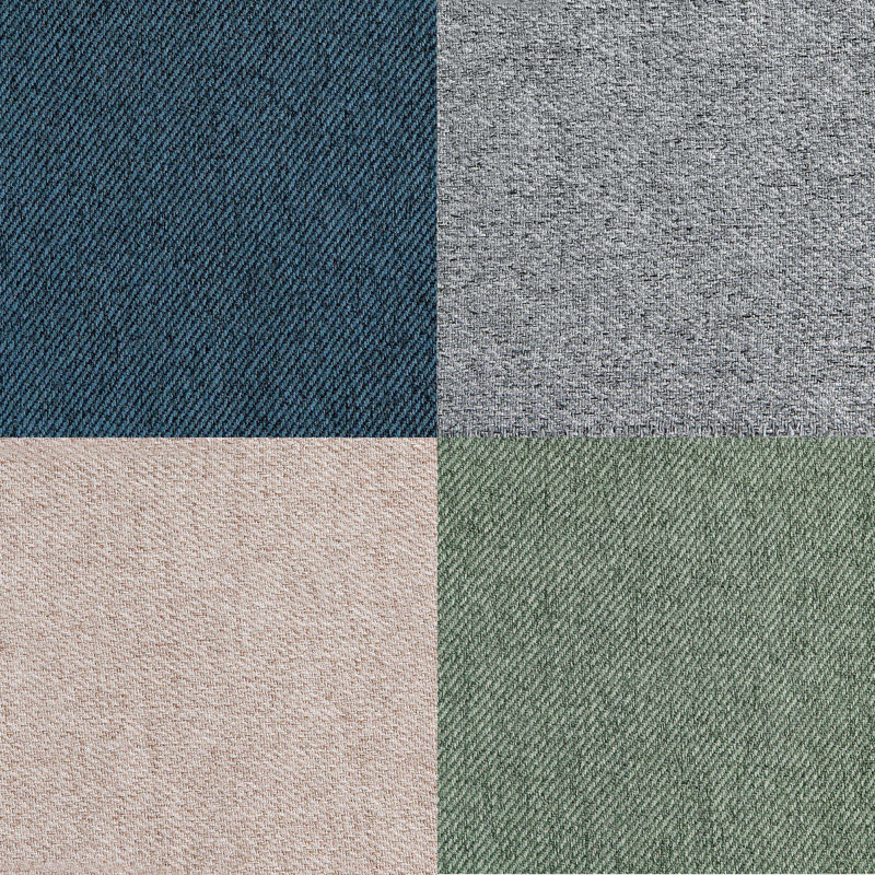 Luker Woven Polyester Blend Upholstered Ottoman in Multicolor with Black Feet (Set of 4), Black