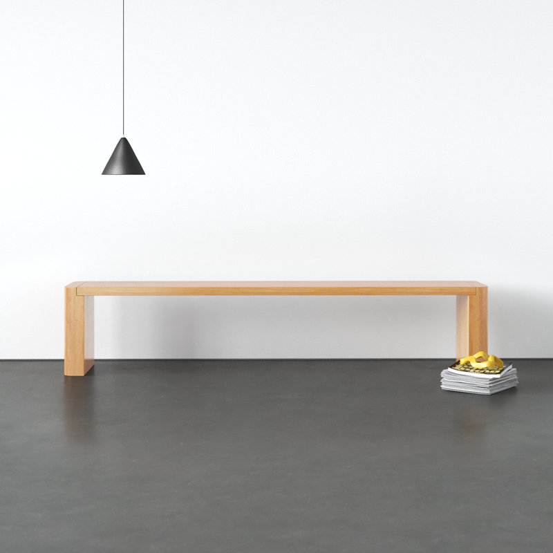 Banc en bois massif Channing 62 "-82", H 17 po x l 82 po x P 16 po, Naturel