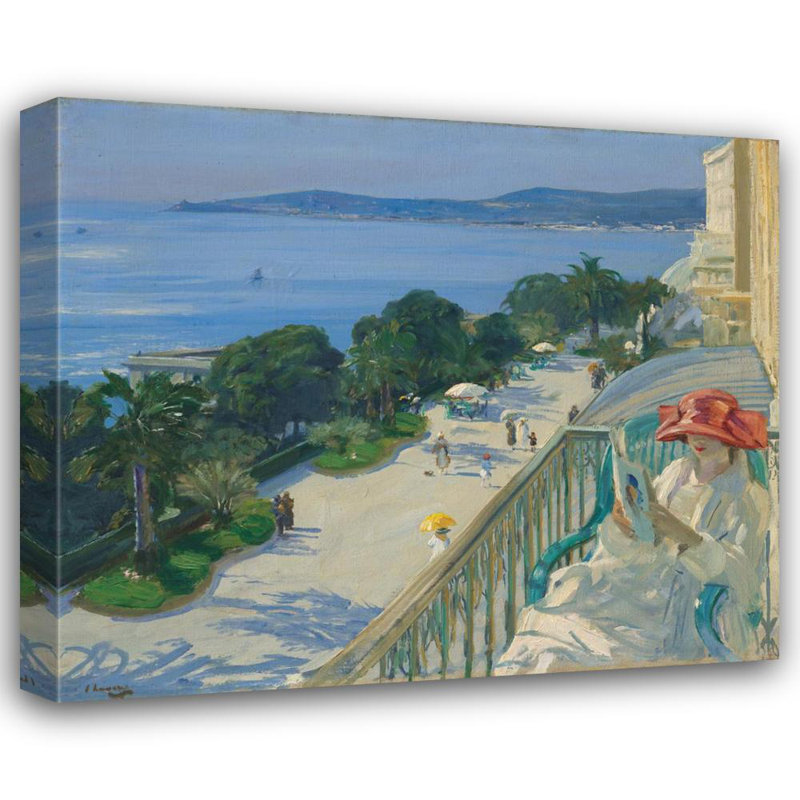 «The Terrace, Cap D’Ail» par Sir John Lavery - Art mural sur toile tendue avec châssis, H 24 po x l 17 po