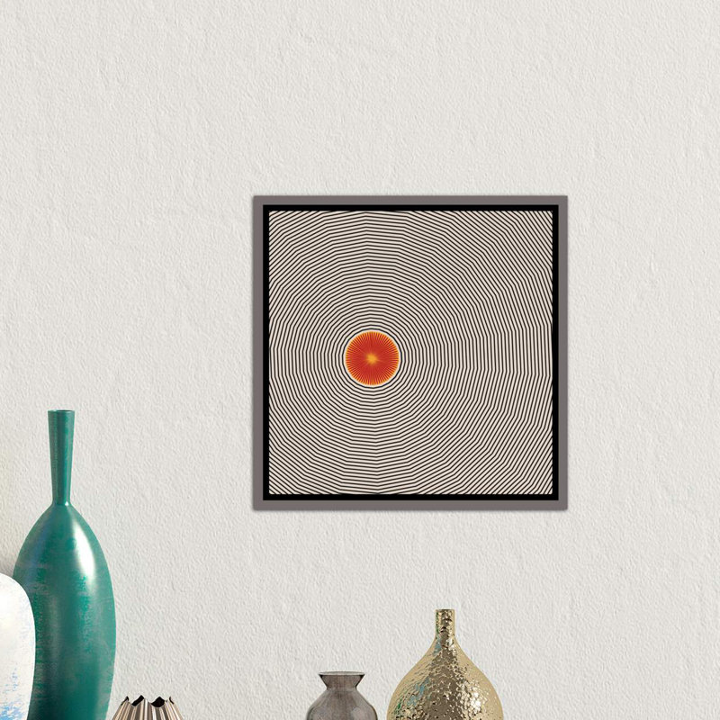 «Sun Illusion», reproduction d'impression, Toile encadrée de bois rustique foncé, H 18 po x l 18 po x 1,5 po