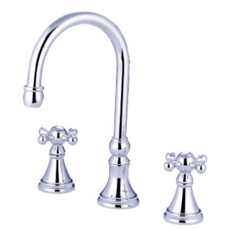 Madison Double Handle Deck Mounted Roman Tub Faucet, Polished Chrome