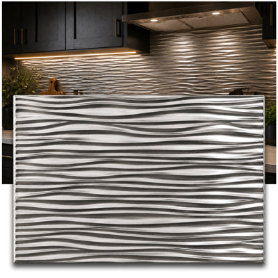 Ensemble de dosseret 18 po x 24 po Gobi - 5 tuiles, 2 garnitures en J et 1 garniture d'angle intérieure