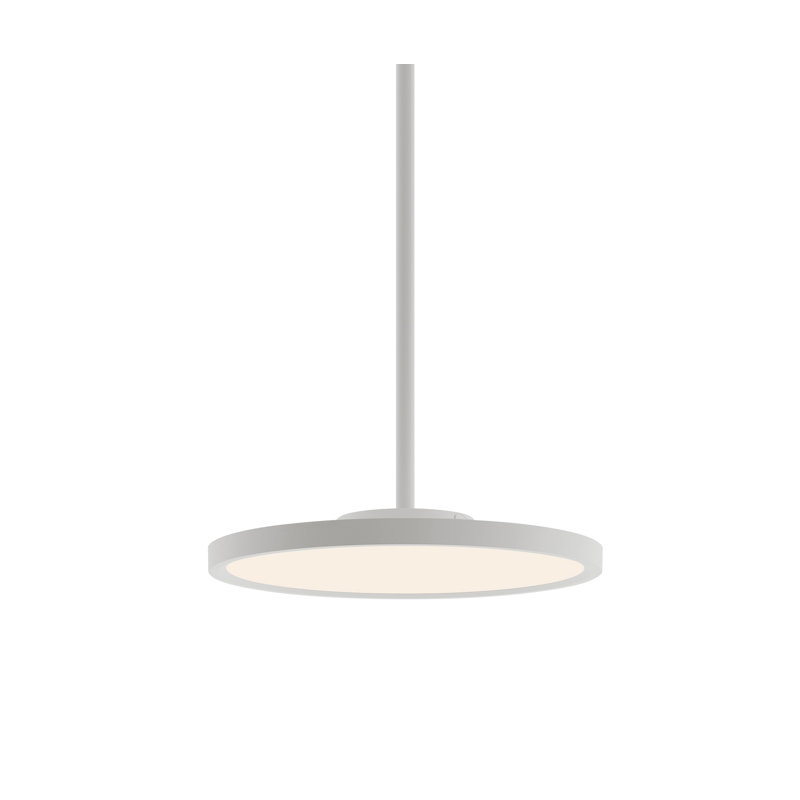 Luminaire suspendu simple en forme de cercle à 1 lumière DEL, H 1 po x l 16 po x P 16 po, Nickel satiné