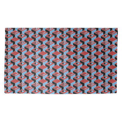 Gratte-ciels noir/rouge/bleu Tapis décoratif