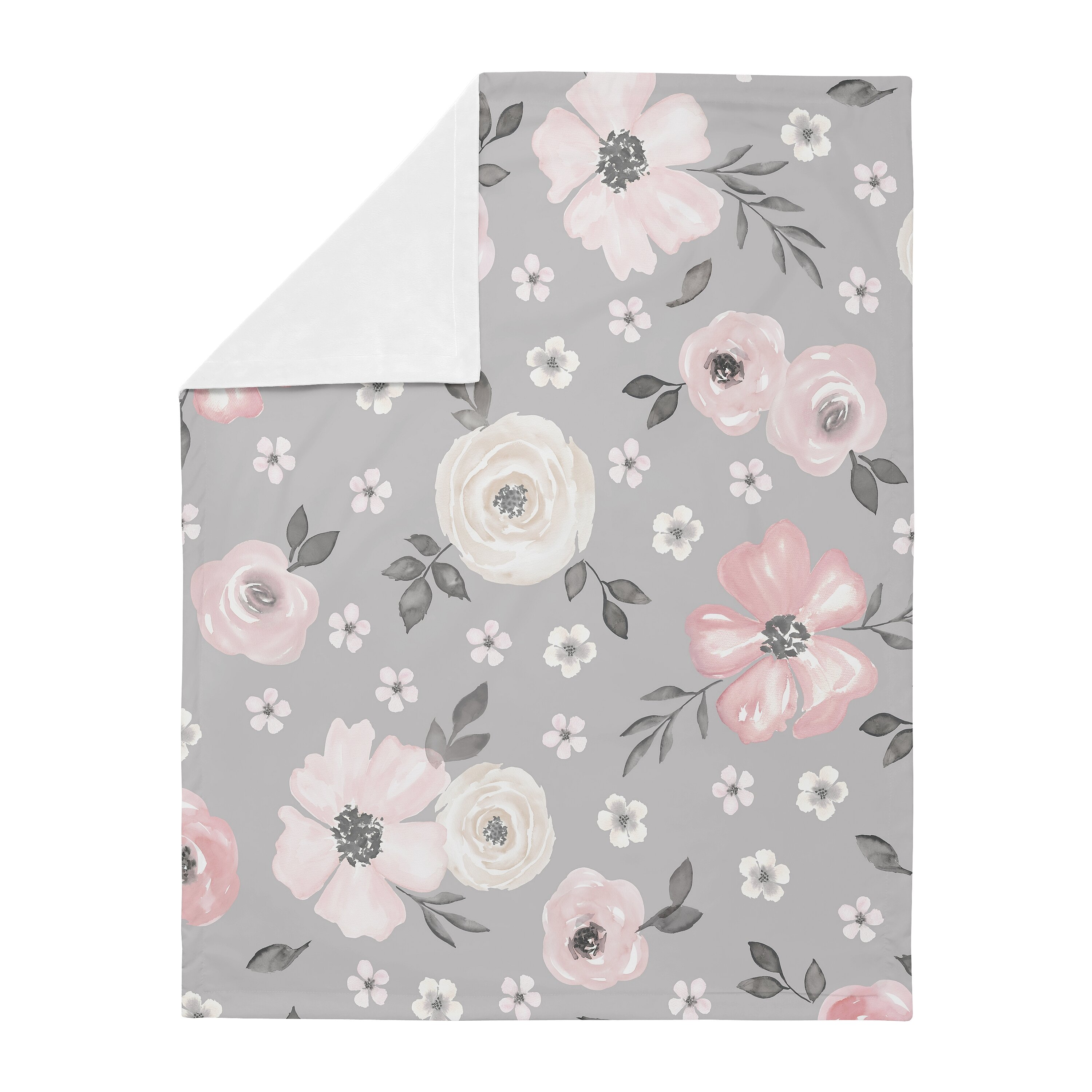 Sweet jojo designs pink outlet and grey watercolor floral