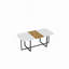 Ensemble de table de salle à manger 9 pièces carrée, plateau de table en fausse marbre fixe et grain de bois avec 8 chaises en velours, ensemble de table de cuisine moderne pour 8 personnes, idéal pour les réunions de famille, la salle à manger-573192238-573192237