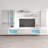 126" Modern Floating Wall Mounted Entertainment Center with 16-Color LED Lighting, High Gloss Finish-532824750