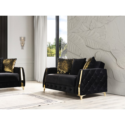 Modern Black With Bed Functionality, Under - Seat Storage Compartments, And 100% Upholstery On A Wood Structure Style Featuring Mechanism For Extra Sleeping Space, Storage, Fabric