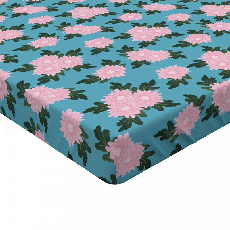 Microfiber Floral Fitted Sheet, Twin Fitted Sheet