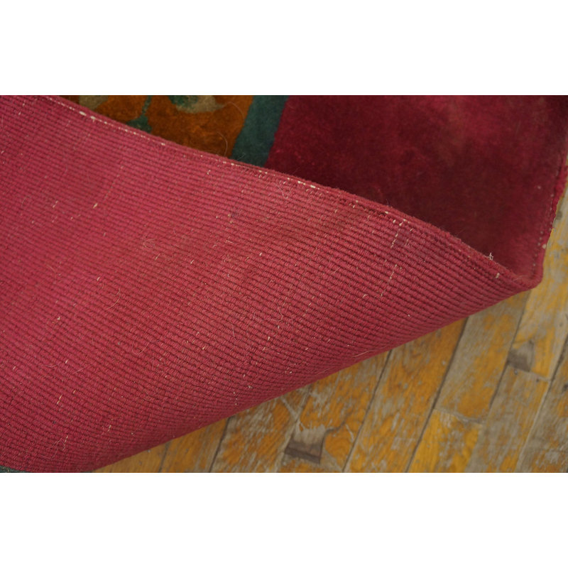 Antique Art Deco Room Size Wool Red, Yellow / Gold / Orange Rug