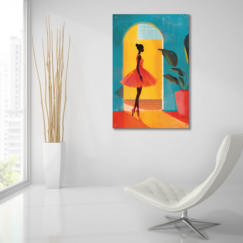 Art mural en verre épique «Caribbean Ballerina» par Andreas Magnusson, H 36 po x l 24 po x P 0,2 po