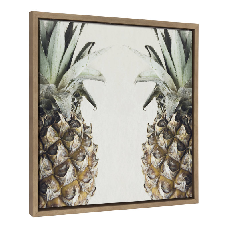 «Pineapples» par Emiko et Mark Franzen, reproduction d'art sur toile encadrée, Doré
