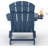 Folding Adirondack Chair Set of 2 with Side Table, All-Weather HDPE Outdoor Chair, Wooden Textured with Cup Holder for patios, Decks, Gardens, fire pits,Navy Blue-1704212881