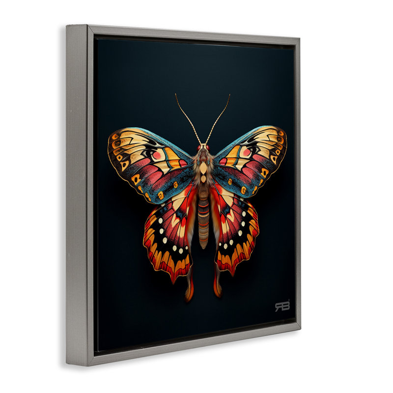 Art mural sur toile à motif de papillon de nuit Vivid par Roozbeh Bahramali, Gris, H 25 po x l 25 po