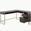 Bureau en L avec grand bureau, finition noire