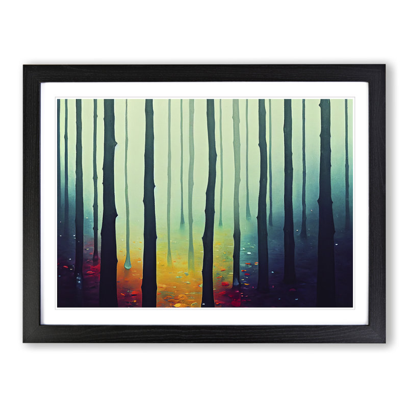 Colourful Forest Vol.2 - Single Picture Frame Print, Black Framed, 46cm H x 64cm W x 2cm D