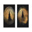 Abstrait noir et or de l'anneau d'arbre I - Collection de 2 panneaux de toiles florales-1351355208-1351355202