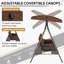 3 Person Porch Swing with Canopy-539887991