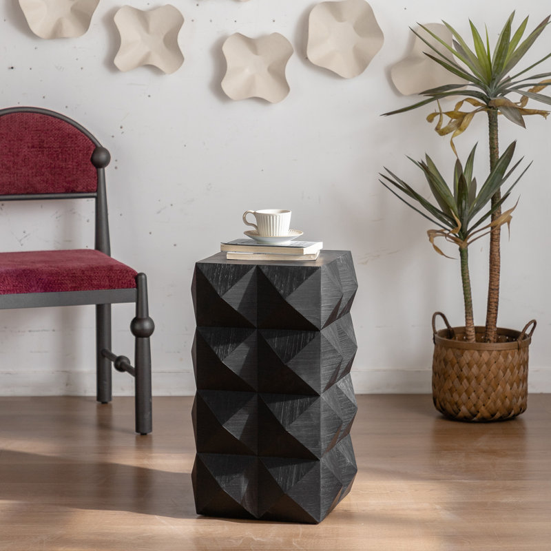 Height Three-Dimensional Embossed Pattern Design Retro Side Table Retro Furniture