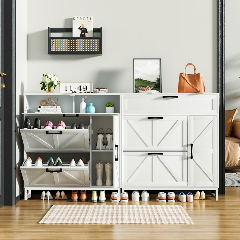Armoire de rangement pour 20 paires de chaussures, Blanc