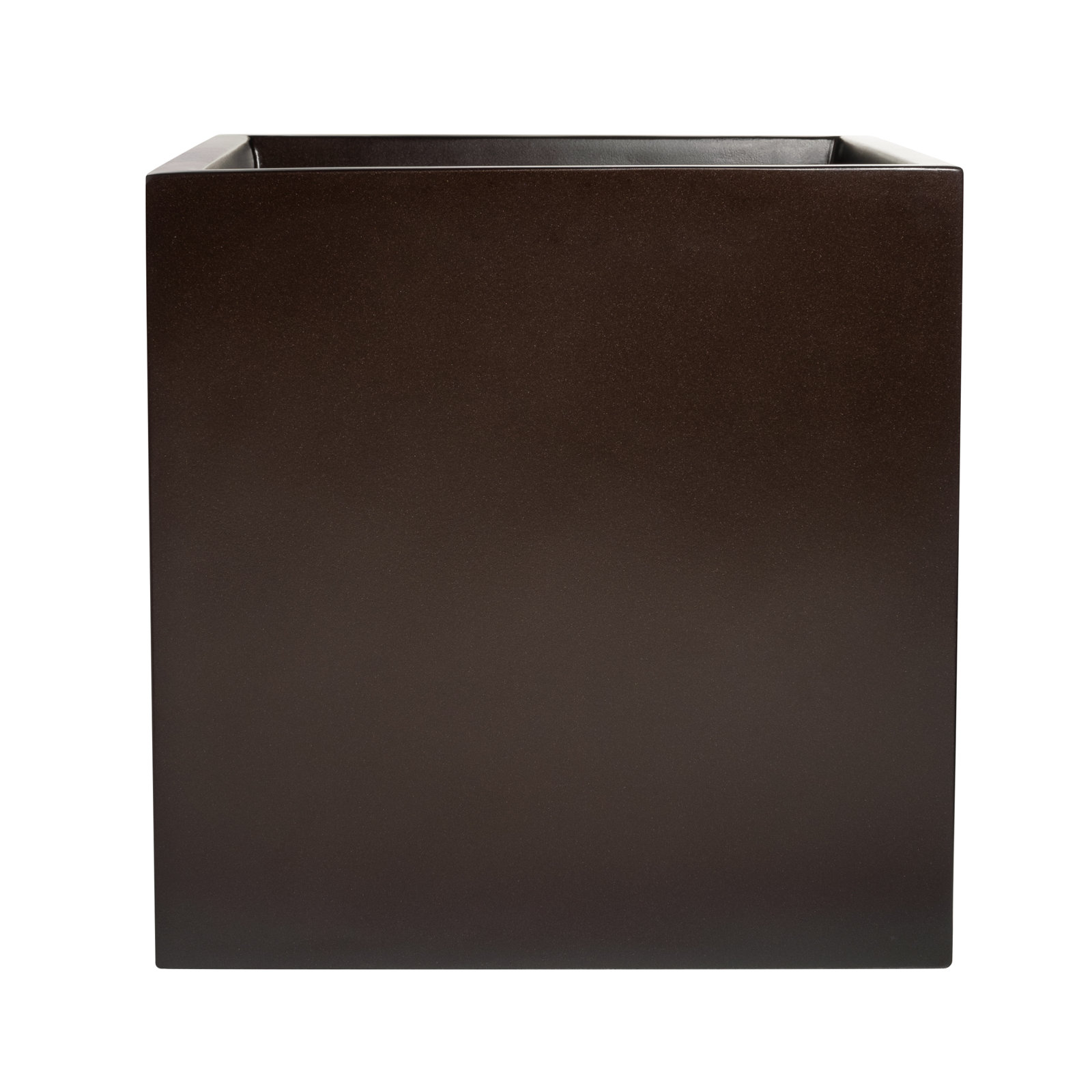 19" Pot Planter, 12" H x 12" W x 12" D, Brown