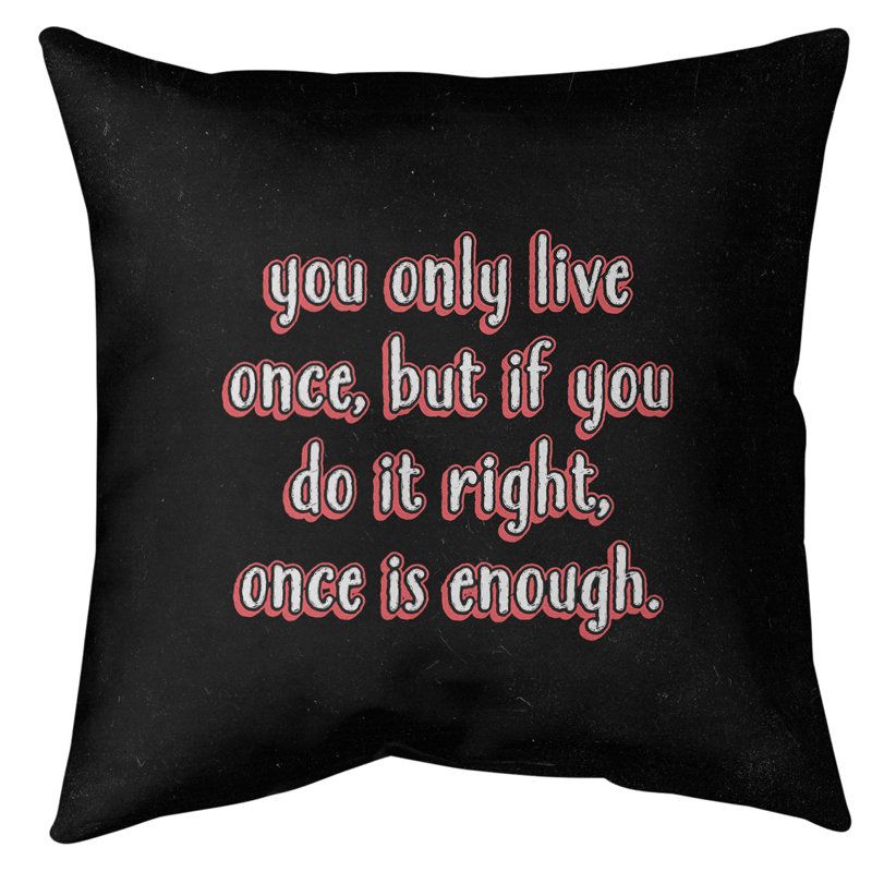Coussin de sol You Only Live Once, Rouge, H 36 po x l 36 po