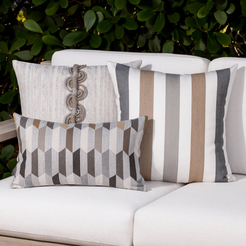 Dressage Pebble Outdoor Square Sunbrella® Pillow Cover & Insert